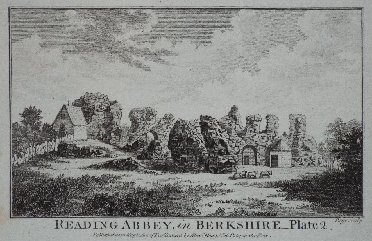 Print - Reading Abbey, in Bedfordshire - Plate 2. - 